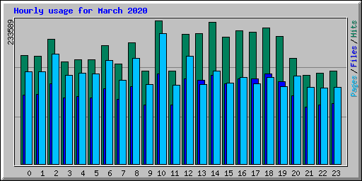 Hourly usage for March 2020