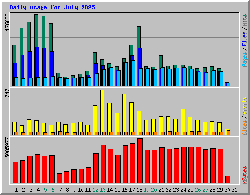 Daily usage for July 2025